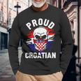 Croatia Men's Zagreb Croatia Hrvatska Black Langarmshirts Geschenke für alte Männer