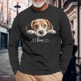 Cute Dog Graphic Love Beagle Puppy Dog Long Sleeve T-Shirt Gifts for Old Men