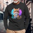 Cute Cat Lover Heart Shape Karma Long Sleeve T-Shirt Gifts for Old Men