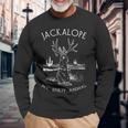 Cute Jackalope My Spirit Animal Hare Jackrabbit Long Sleeve T-Shirt Gifts for Old Men