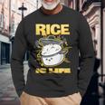 Cute Kawaii Rice Is Life Filipino Food Philippines Long Sleeve T-Shirt Gifts for Old Men