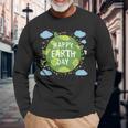 Cute Planet Earth Saying Happy Earth Day 2024 Long Sleeve T-Shirt Gifts for Old Men
