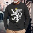 Czech Republic Coat Of Arms Bohemian Lion Symbol Long Sleeve T-Shirt Gifts for Old Men