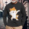 Dabbing Akita Inu Langarmshirts Geschenke für alte Männer