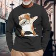 Dabbing Bulldog Anglais Dab Dance Chien T-shirt à manches longues Cadeaux pour les vieillards