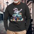 Dabbing Bunny Happy Easter Monster Truck Easter Long Sleeve T-Shirt Gifts for Old Men