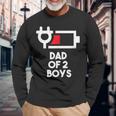 Dad Of 2 Boys Daddy Of Two Sons Father's Day Long Sleeve T-Shirt Gifts for Old Men