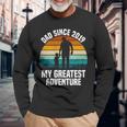 Dad Since 2019 My Greatest Adventure Vintage Father's Day Long Sleeve T-Shirt Gifts for Old Men