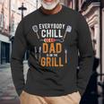 Dad Is On The Grill Bbq Accessories Barbecue Father Smoker Long Sleeve T-Shirt Gifts for Old Men