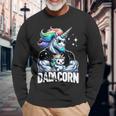 Dadacorn Unicorn Dad And Son Daughter Papa Father's Day Long Sleeve T-Shirt Gifts for Old Men