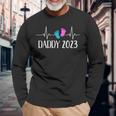 Daddy 2023 Foot Heartbeat Blue And Purple Long Sleeve T-Shirt Gifts for Old Men