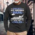 Damen Bin Ein Kite Surfender Papa Wie Ein Normaler Papi Nur Cooler Mit-Ausschnitt Langarmshirts Geschenke für alte Männer