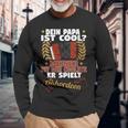 Damen Dein Papa Ist Cool Meiner Spielt Akkordeon Akkordeonspieler Mit-Ausschnitt Langarmshirts Geschenke für alte Männer