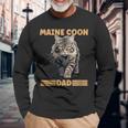 Damen Maine Coon Papa Katzenliebhaber Maine Coon Dad Mit-Ausschnitt Langarmshirts Geschenke für alte Männer