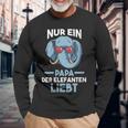 Damen Papaateratertag Elefantpapa Elefant Mit-Ausschnitt Langarmshirts Geschenke für alte Männer