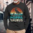 Damen Passender Familien-Poppasaurus T-Rex Dinosaurier Für Papa Opa Mit-Ausschnitt Langarmshirts Geschenke für alte Männer