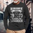 Das Leben Beginnt Mit Fifty 1973 Die Geburton Legenden Langarmshirts Geschenke für alte Männer