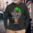 Davis Squad Elf Group Matching Family Name Christmas Long Sleeve T-Shirt Gifts for Old Men
