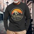 Denali National Park Alaska Retro Hiking Camping Long Sleeve T-Shirt Gifts for Old Men