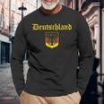 Deutschland Germany Flag Coat Of Arms Eagle Banner Vintage Long Sleeve T-Shirt Gifts for Old Men