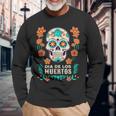 Dia De Los Muertos Mexico Sugar Skull Black S Langarmshirts Geschenke für alte Männer