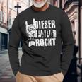 Dieser Papa Rockt Heavy Metal Rocker Rock & Roll Papa Langarmshirts Geschenke für alte Männer