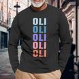 Divertido Regalo Nombre Oli Personalizado Primer Nombre Camiseta de manga larga Regalos para ancianos