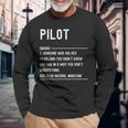 Divertido Título De Trabajo De Pilot Definition Camiseta de manga larga Regalos para ancianos