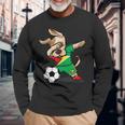 Dog Dabbing Guyana Soccer Jersey Guyanese Football Long Sleeve T-Shirt Gifts for Old Men