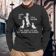 Dog Mocks Humans Look At Me I'm A Human Long Sleeve T-Shirt Gifts for Old Men