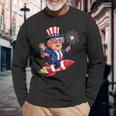 Donald Trump 2024 Happy 4Th Of July Trump American Flag Long Sleeve T-Shirt Gifts for Old Men