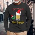 Drink Up Yinz Jagoffs Beer With Santa Hat Pittsburgh Theme Long Sleeve T-Shirt Gifts for Old Men