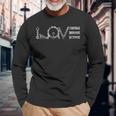 Drummer Music Lover Valentines Day Drums Long Sleeve T-Shirt Gifts for Old Men