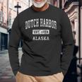 Dutch Harbor Alaska Ak Vintage Established Sports Long Sleeve T-Shirt Gifts for Old Men