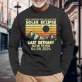 East Bethany New York Total Solar Eclipse 2024 Long Sleeve T-Shirt Gifts for Old Men