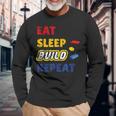 Eat Sleep Build Repeat Klemmbaustein Spielzeug Stones Langarmshirts Geschenke für alte Männer