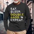 Eat Sleep Double Bass Upright Bass Instrument Long Sleeve T-Shirt Gifts for Old Men