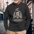 Edgar Allan Poe Cuervo Gótico Nunca Más Oculto Inglés Horror Camiseta de manga larga Regalos para ancianos