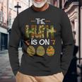 The Egg Hunt Is On Bunny American Flag Easter Day Boys Long Sleeve T-Shirt Gifts for Old Men