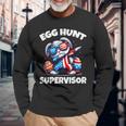 Egg Hunt Supervisor Boys Toddler Easter 2024 Family Matching Long Sleeve T-Shirt Gifts for Old Men