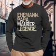 Ehemann Papa Maurer Legende Lustiger Maurermeister Spruch Langarmshirts Geschenke für alte Männer