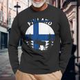 Elch & Waldmotiv Langarmshirts im Finland-Flaggen Design Geschenke für alte Männer