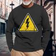 Électricien Signe De Danger Vintage Drôle T-shirt à manches longues Cadeaux pour les vieillards