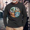 Elemental Harmony Earth Fire Air Water Long Sleeve T-Shirt Gifts for Old Men