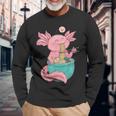 Me Encantan Los Fideos Y El Axolotl Kawaii Anime Kawaii Camiseta de manga larga Regalos para ancianos