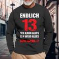 Endlich 13 Ich Kann Alles Ich Weiß Alles 13Th Birthday Langarmshirts Geschenke für alte Männer