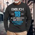 With 'Endlich 18 Jetzt Muss Nur Noch Erwachsen Werden Langarmshirts Geschenke für alte Männer