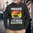 Endlich 6 Builder 6Th Birthday Digger Langarmshirts Geschenke für alte Männer