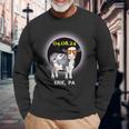 Erie Pa Cow Total Solar Eclipse 040824 Souvenir Long Sleeve T-Shirt Gifts for Old Men