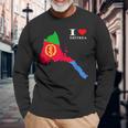 Eritrean Map Flag Langarmshirts Geschenke für alte Männer